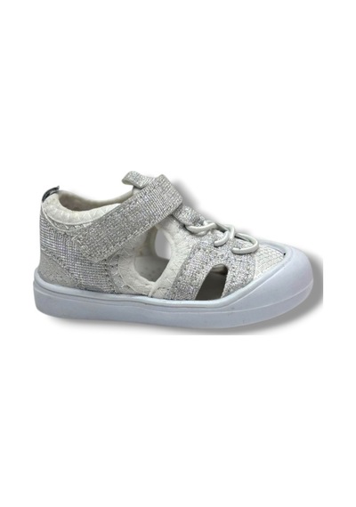 Arzen Bebe 232-26 Anatomik Simli Cırtlı Kız Çocuk Sandalet 19-23 Gümüş