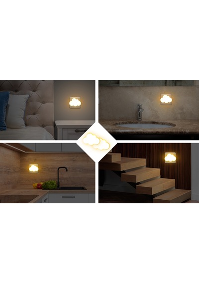 Petrix 34615 Priz Girişli Karanlık Sensörlü Gece Lambası Sarı