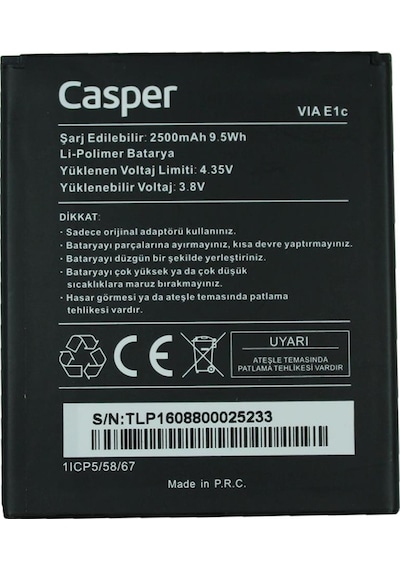 Casper Via E1C Pil Batarya