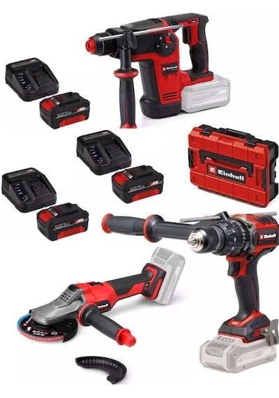 Einhell TP-HD 18/26 Bl + TP-CD 18/120 Li-i Bl Matkap + TP-AG 18/125 F Li Bl Taşlama 3x4.0AH Akülü Kömürsüz Set