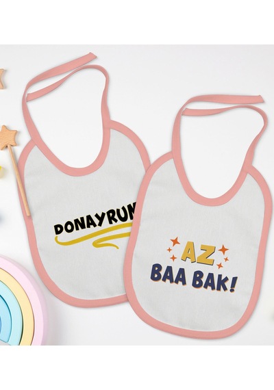 BK Kids Az Baa Bak ve Donayrum Tasarımlı 2’li Pembe Mama Önlüğü-1 Pembe