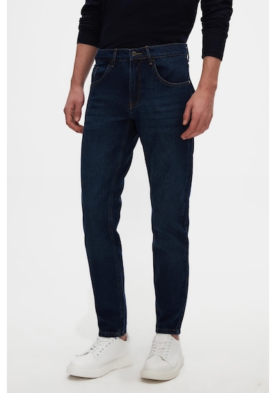 D's Damat Ds Damat Comfort Fit Lacivert Düz Jean Kot Beş Cepli Yıkamalı Denim Pantolon 3hcj3ort00103 101