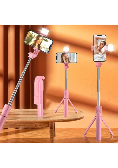 Renkli Selfie Uzaktan Kumandalı Ayarlanabilir Selfie Çubuğu 60cm