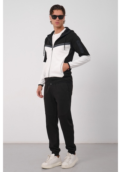 Dechers Erkek Siyah Tech Fleece Double Face Kapüşonlu Fermuarlı Eşofman Takımı - E228 Beyaz Dechers Erkek Siyah Tech Fleece Double Face Kapüşonlu Fermuarlı Eşofman Takımı - E228 Beyaz