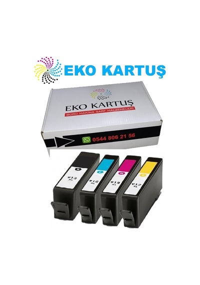 Hp Officejet Pro 8023 Uyumlu, Kartuş 912xl 4 Renk Kartuş Set
