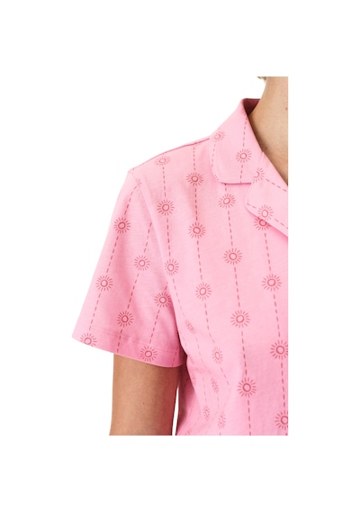 Penti Pembe Pink Stardust Pamuklu Gömlek Şortlu Pijama Takımı