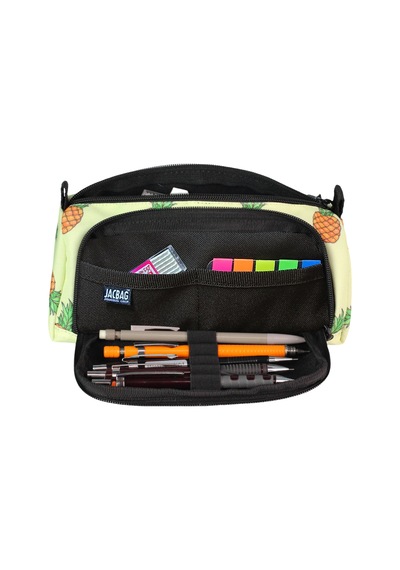 Jacbag Prime Xl-lastik Ayraçlı İki Bölmeli Kalem Kutusu Prime Xl-ananas renkli