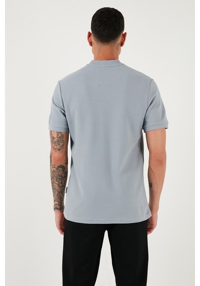 Buratti Pamuklu Regular Fit Yarım Fermuarlı Erkek T Shirt 5902653 Açık Gri