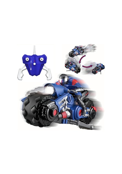 1:10 Uzaktan Kumandalı Rc Drift Akrobasi Motorsikleti - 360 Derece Dönüş - Işıklı - 2.4 Ghz Mavi