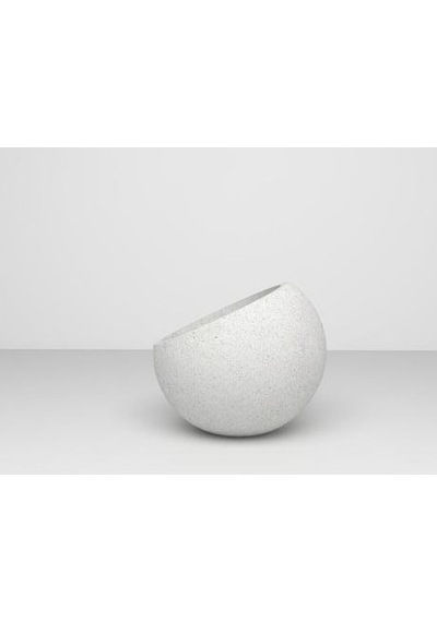 Nuano Consept Lalin Serisi Yuvarlak Saksı Beyaz 30x30