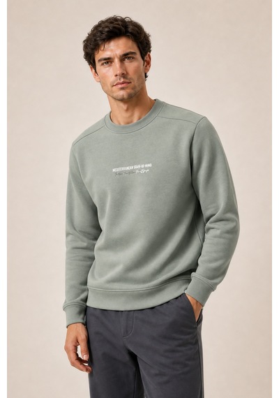 Redline Takes Bisiklet Yaka Kışlık Regular Fit Sweatshirt Mint