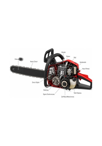 Algaride Wedo Wgh6300 Benzinli Motorlu Testere 20cm Kılavuz Güçlü Ve Dayanıklı Ağaç Kesim Motoru