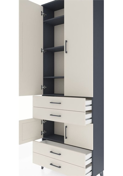 Arges Dolap 5 Raflı 4 Çekmeceli 4 Kapaklı 88x30x243 Antrasit-... Antrasit Arges Dolap 5 Raflı 4 Çekmeceli 4 Kapaklı 88x30x243 Antrasit-... Antrasit