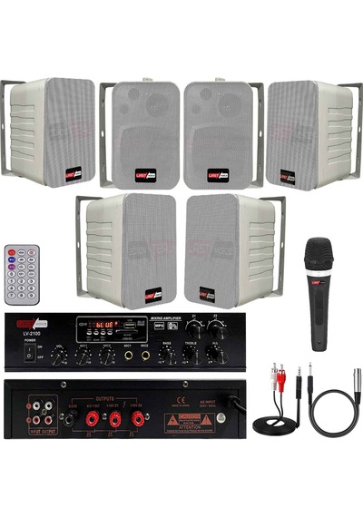 Lastvoice Soft Paket-4 Hoparlör Anfi Mikrofon Mağaza Ses Sistemi