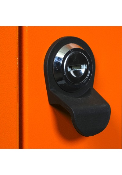 Alfafonet Ziglat Serisi Kilitli Metal Home Office Dolabı Cam Kapaklı Turuncu Ral 2004 450x1500x450 Mm