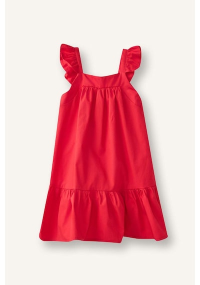 Defacto Kolsuz Poplin Kırmızı Elbise Kız Bebek I0491a526hsrd286 Kırmızı-rd286