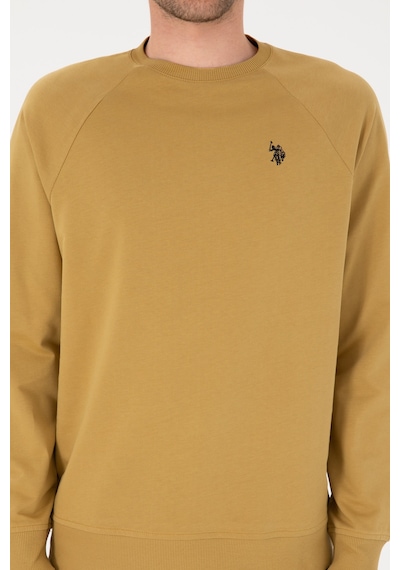 U.S. Polo Assn. Erkek Regular Fit Bisiklet Yaka Hardal İnce Basic Sweatshirt 50313752-VR151