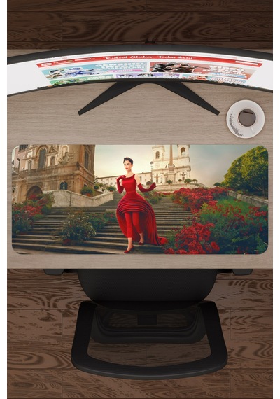 Emily İn Paris V2 70x30 Xl Gaming Kauçuk Kaymaz Taban Mouse Pad Fare Altlığı