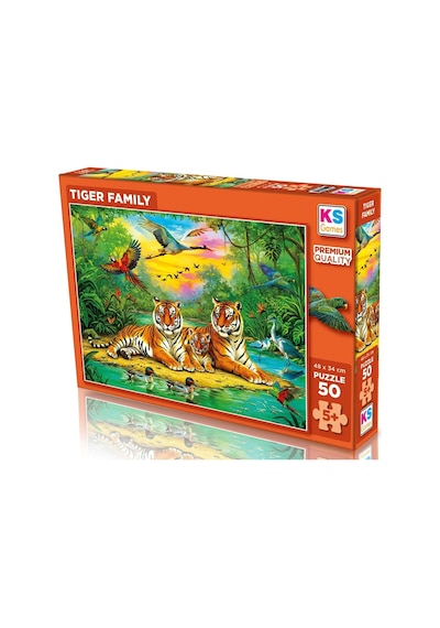 Ks Games 50 Parça Kaplan Ailesi Erkek Çocuk Puzzle/yapboz - 5 Yaş Üzeri - 31756