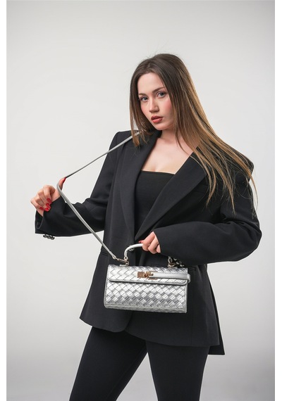 Ççs 18271 Kadın Çapraz Askılı El Çantası Gümüş