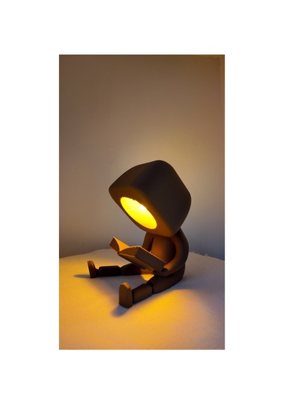 3d Home Aksesuar Dekoratif Işıklı Sevimli Kitap Okuyan Biblo Led Tealight Gece Lambası