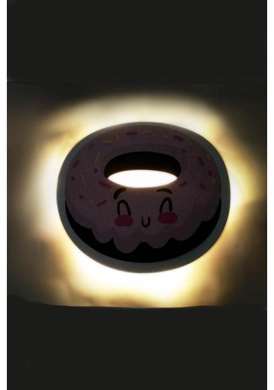 Çocuk Odası Bebek Odası Led Işıklı  Donut Baskılı Mdf Duvar Süsü