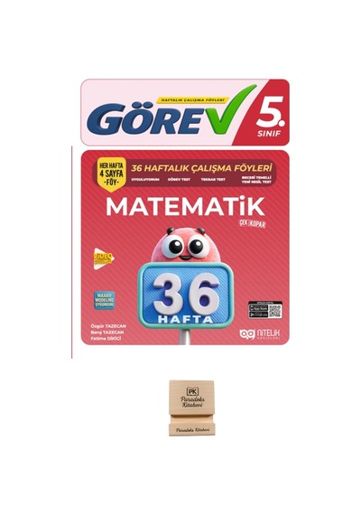 Nitelik Yayınları 5. Sınıf Görev Matematik 36 Haftalık Çalışma Föyleri + Telefon Standı