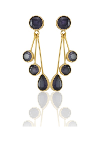 Kadir Jewellery22 Ayar Altın Kaplama Vintage Küpe -el İşçiliği Ve Hipoalerjenik Küpe Mor