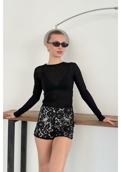 Verymoda Dantel Şort D2940 Siyah