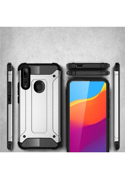 Noktaks - Huawei Uyumlu Huawei Y9 Prime 2019 / Y9 2019 - Kılıf Çift Katman Zırh Tank Crash Military Kapak - Gold