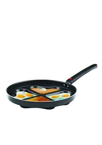 Kalpli Krep Pankek Ve Omlet Tavası 24cm 4 Gözlü Alüminyum Yapışmaz siyah