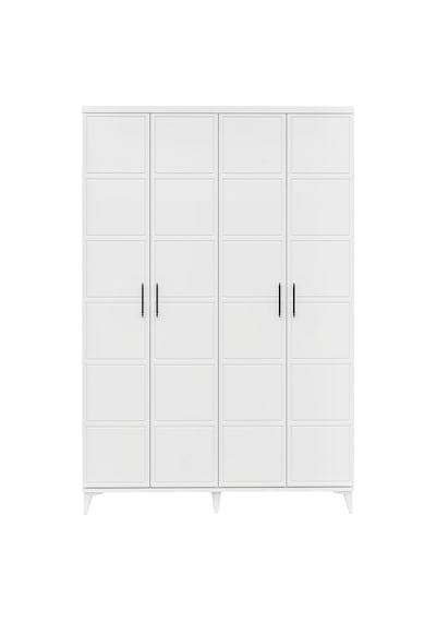 GuneyStore Milano 4 Kapaklı Komple Mdf Beyaz Gardırop