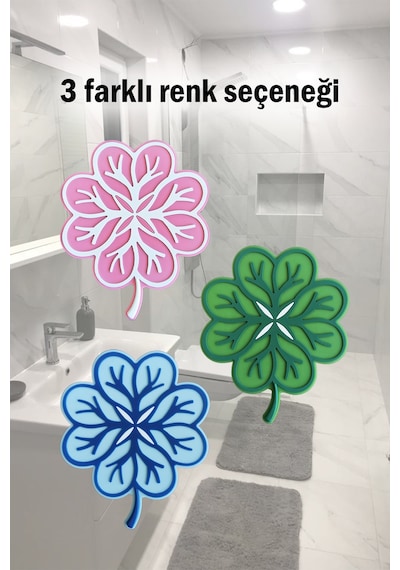 Yaprak Model Gider Koku Önleyici Silikon Mat Banyo Mutfak Balkon Lavabo Gider Kapağı 16x16cm