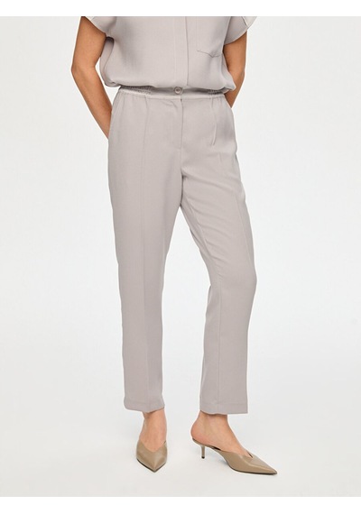 Faik Sönmez Beli Lastikli Comfort Fit Krep Pantolon S26pnt022 Us26pnt02231 Vizon