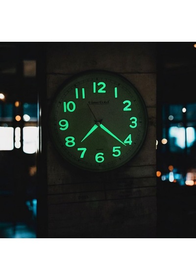 Fosforlu Kabartma Rakam Küçük Çocuk Odası Yeşil Duvar Saati Çap 22 Cm Yeşil