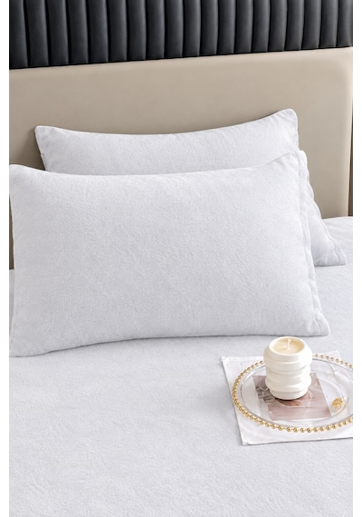 Kışlık Tek Kişilik Kadife Lastikli Çarşaf 100x200+30 Beyaz