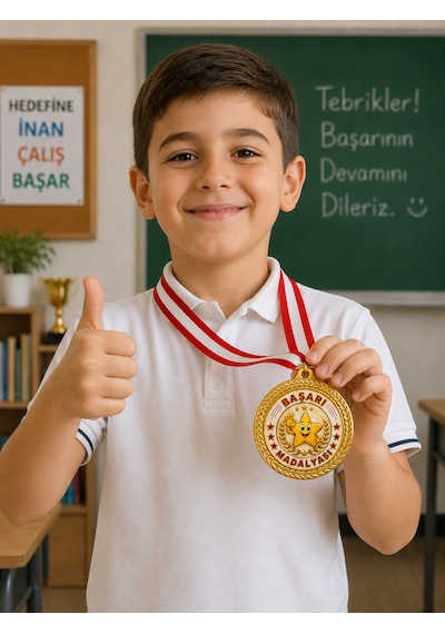 Başarı Madalyası - Dijital Baskılı 1. Kalite Madalya Altın