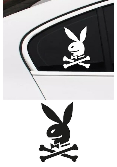 Playboy Korsan Sticker, Oto Sticker, Kelebek Cam Sticker 15x10 Cm