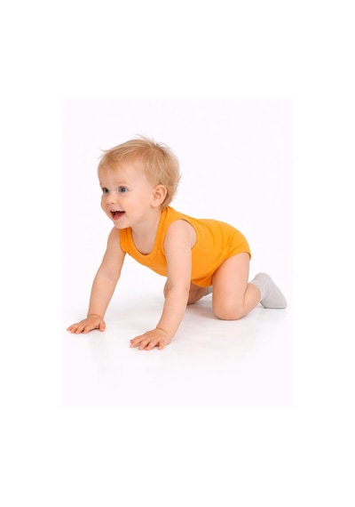 Civil Baby 3'lü Karışık Renk 3-36 Ay Çıtçıtlı Badi - Turuncu