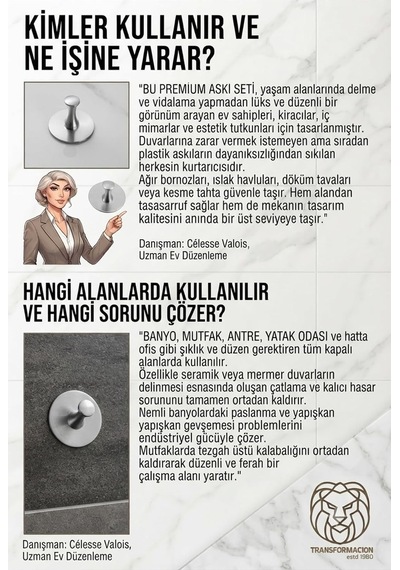 2 Li Set Çelik Yapışkanlı Banyo Havluluk Mutfak Askısı Gümüş Bornoz Duvar Askılığı 4,5 Cm Çap 304 Paslanmaz 723453 Diğer