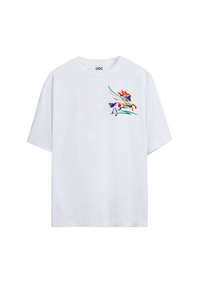 Pegasus Oversize Unisex T-shirt Beyaz