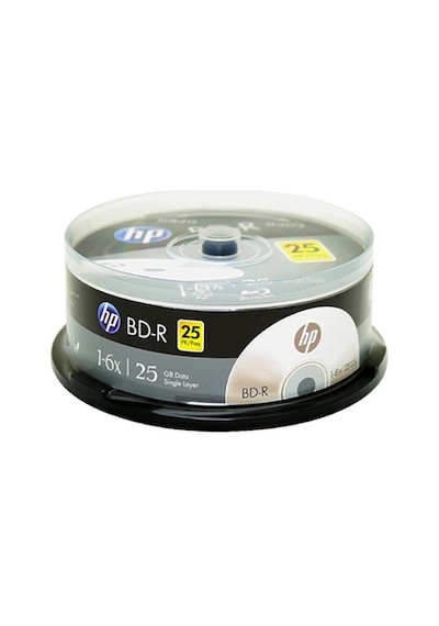 HP Blu-Ray Bd-R 6X 25Gb 25Li Cake Box Printable