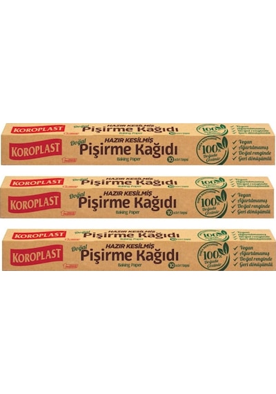 Doğal Pişirme Kağıdı Hazır Kesilmiş 10'lu 3 Adet