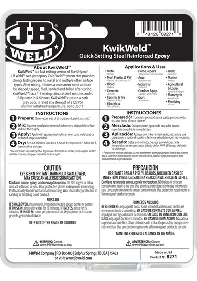 Jb Weld Kwikweld Profesyonel Boyut 10 Oz 2 Parçalı Soğuk Kaynak Sistemi Güçlü Epoksi Yapıştırıcı