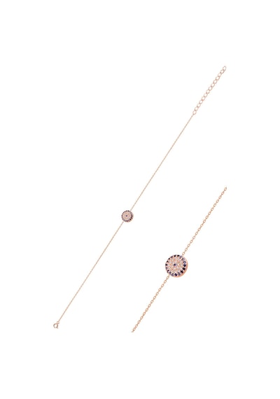Gümüş Rose Zirkon Taşlı Nazar Modeli Bileklik