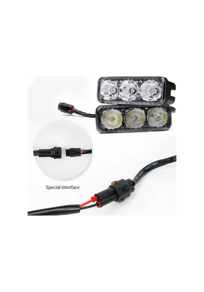 Araba Gündüz Ledi - 2x3 Power Ledli - 9w - 12v Led Yüksek Güç Gündüz Farları, Su Geçirmez