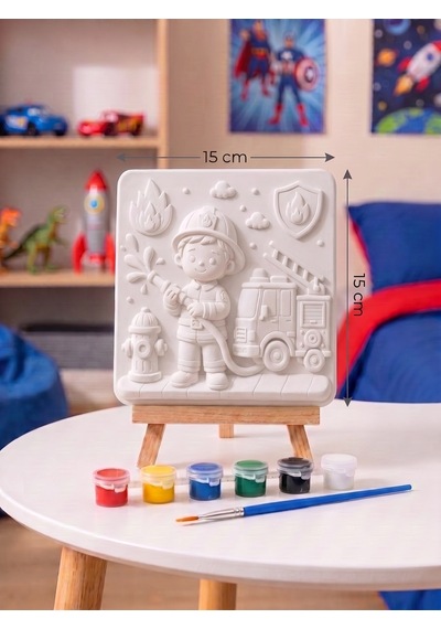 15x15 İtfaiyeci Çocuk Taş Boyama Seti Çocuk Ve Yetişkin Hobi Kiti
