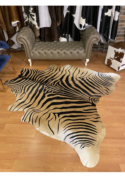 Hakiki Deri Dana Postu Kahve Zebra Baskılı 200 X 215 Cm - 2261101000011