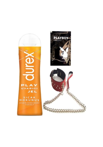 Durex Play Sıcak Dokunuş Bay Bayan Uyarıcılı Jel 100 Ml + Kırmızı Deri Tasma + Hediye