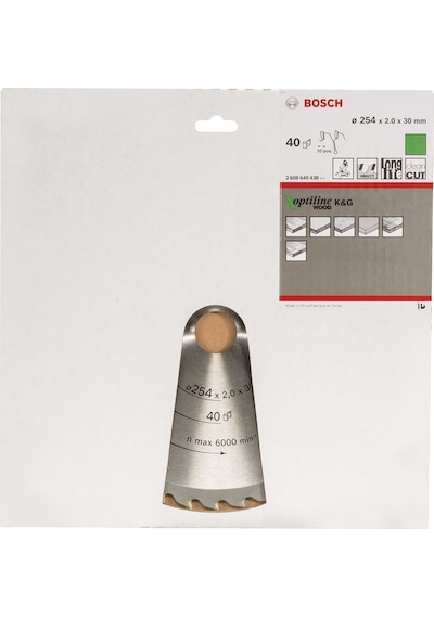 Bosch Optiline Wood 254 x 30 MM 40 Diş Daire Testere Bıçağı - 2608640438